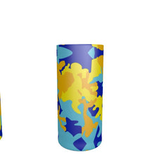 Load image into Gallery viewer, Yellow Blue Neon Camouflage Round Shot Glasses (Set of 6) by The Photo Access
