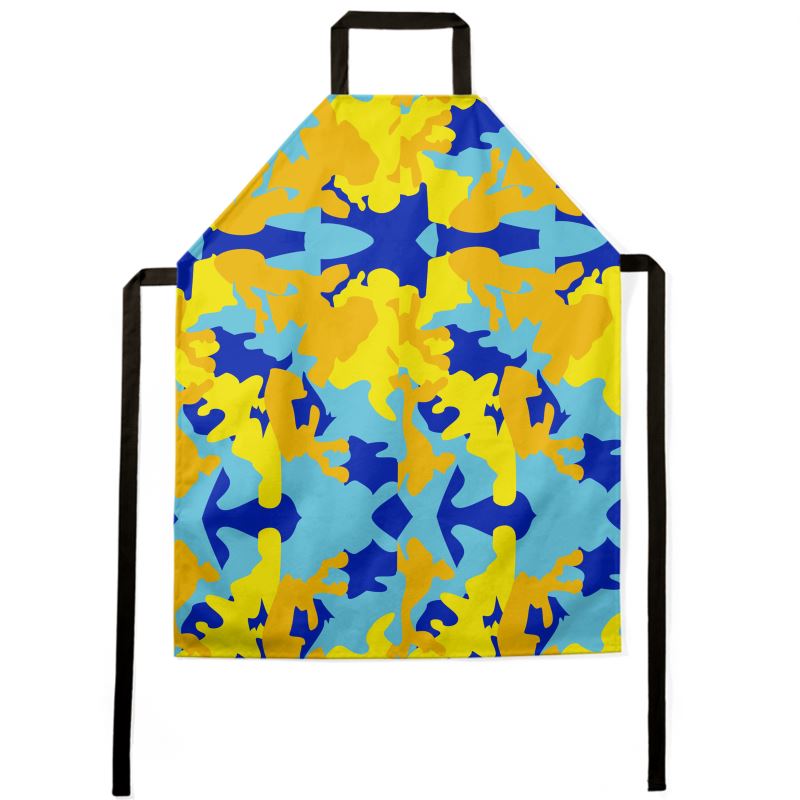 Yellow Blue Neon Camouflage Aprons by The Photo Access