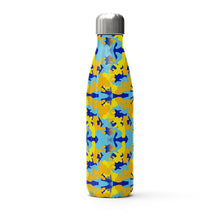 将图片加载到图库查看器，Yellow Blue Neon Camouflage Stainless Steel Thermal Bottle by The Photo Access
