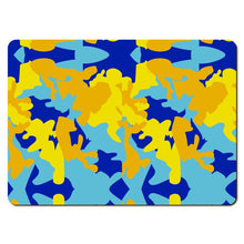 将图片加载到图库查看器，Yellow Blue Neon Camouflage Large Placemats by The Photo Access
