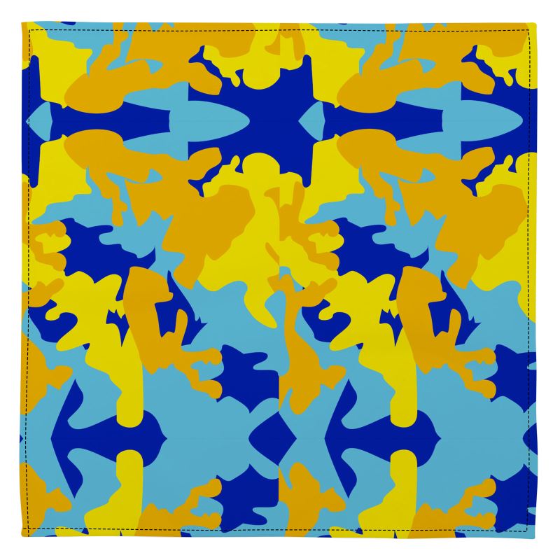 Yellow Blue Neon Camouflage Custom Napkins by The Photo Access