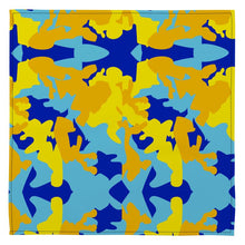 Cargar imagen en el visor de la galería, Yellow Blue Neon Camouflage Custom Napkins by The Photo Access
