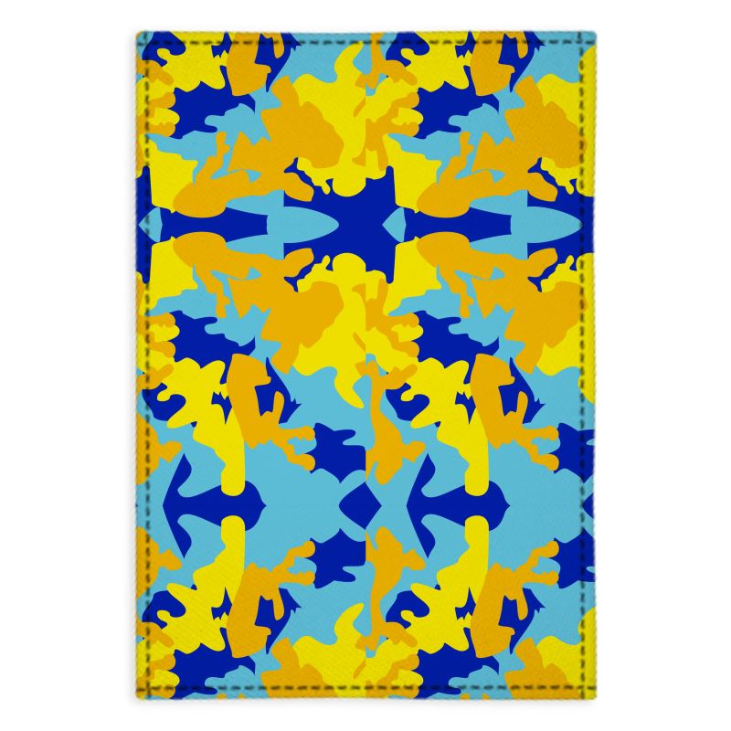 Yellow Blue Neon Camouflage Fabric Placemats by The Photo Access