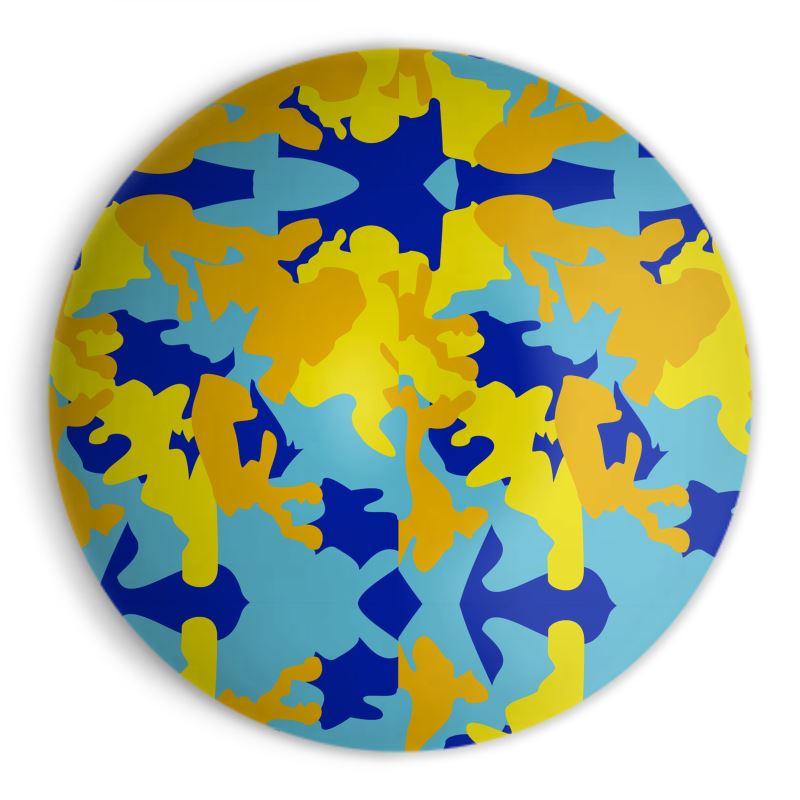 Yellow Blue Neon Camouflage Ornamental Bowl by The Photo Access