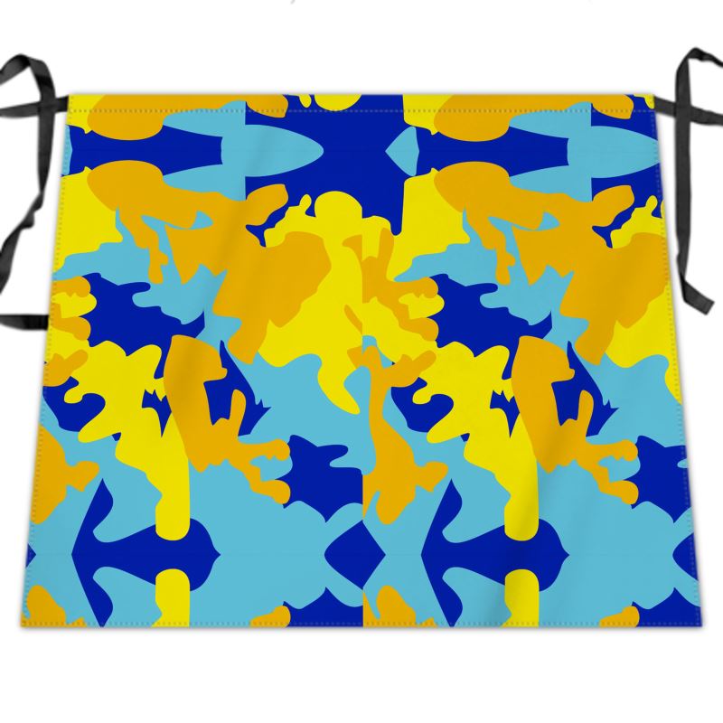 Yellow Blue Neon Camouflage Waist Apron by The Photo Access