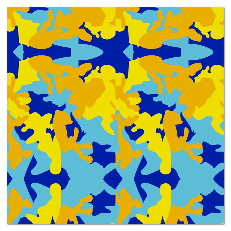 Yellow Blue Neon Camouflage Tablecloths by The Photo Access