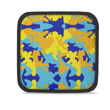 Cargar imagen en el visor de la galería, Yellow Blue Neon Camouflage Hot Dish Pads by The Photo Access
