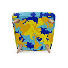 将图片加载到图库查看器，Yellow Blue Neon Camouflage Occasional Chair by The Photo Access
