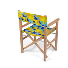 Load image into Gallery viewer, Yellow Blue Neon Camouflage Directors Chair by The Photo Access

