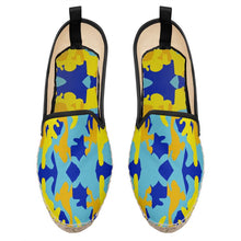 Cargar imagen en el visor de la galería, Yellow Blue Neon Camouflage Loafer Espadrilles by The Photo Access
