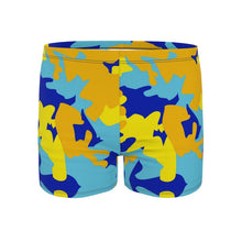 将图片加载到图库查看器，Yellow Blue Neon Camouflage Swimming Trunks by The Photo Access
