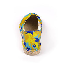 Load image into Gallery viewer, Yellow Blue Neon Camouflage Espadrilles by The Photo Access
