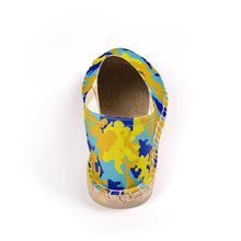 Load image into Gallery viewer, Yellow Blue Neon Camouflage Espadrilles by The Photo Access
