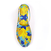 Cargar imagen en el visor de la galería, Yellow Blue Neon Camouflage Espadrilles by The Photo Access
