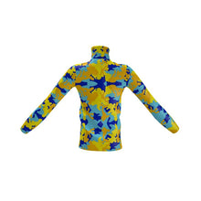 Загрузить изображение в средство просмотра галереи, Yellow Blue Neon Camouflage Mens Slim Fit Roll Neck by The Photo Access
