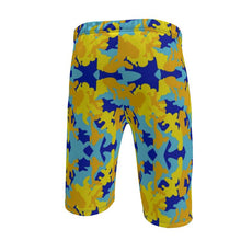 Загрузить изображение в средство просмотра галереи, Yellow Blue Neon Camouflage Mens Sweat Shorts by The Photo Access
