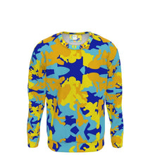 将图片加载到图库查看器，Yellow Blue Neon Camouflage Sweatshirt by The Photo Access
