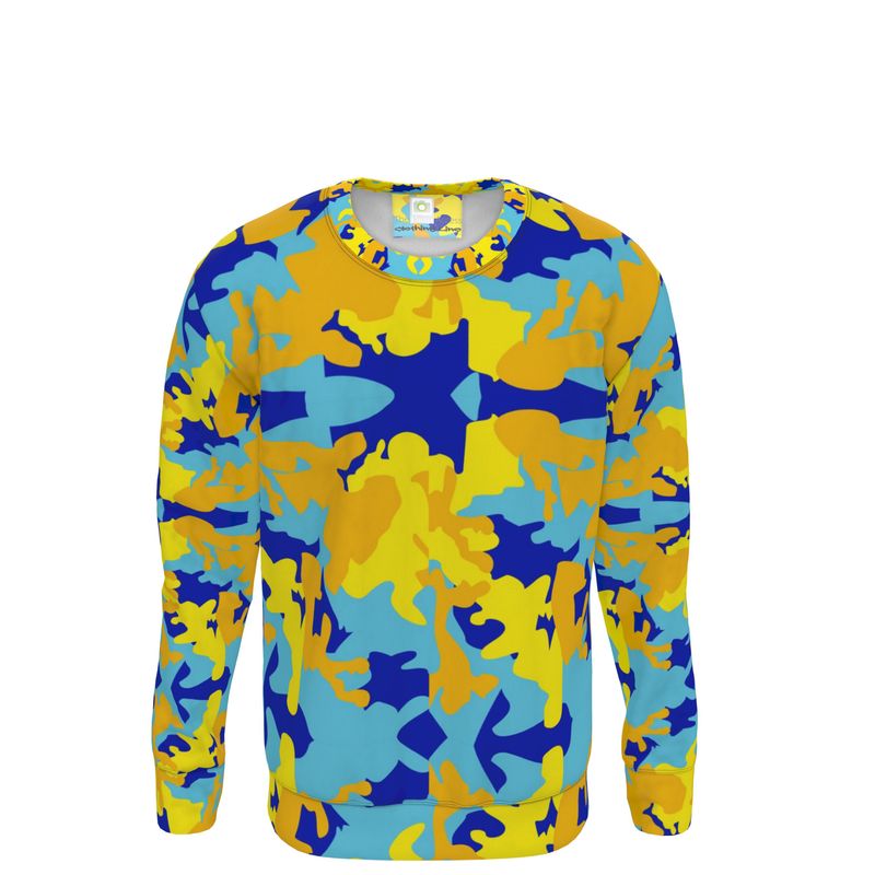Yellow Blue Neon Camouflage Sweatshirt by The Photo Access