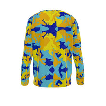 गैलरी व्यूवर में इमेज लोड करें, Yellow Blue Neon Camouflage Sweatshirt by The Photo Access
