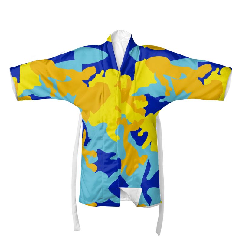 Yellow Blue Neon Camouflage Kimono by The Photo Access