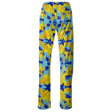 Load image into Gallery viewer, Yellow Blue Neon Camouflage Womens Trousers by The Photo Access

