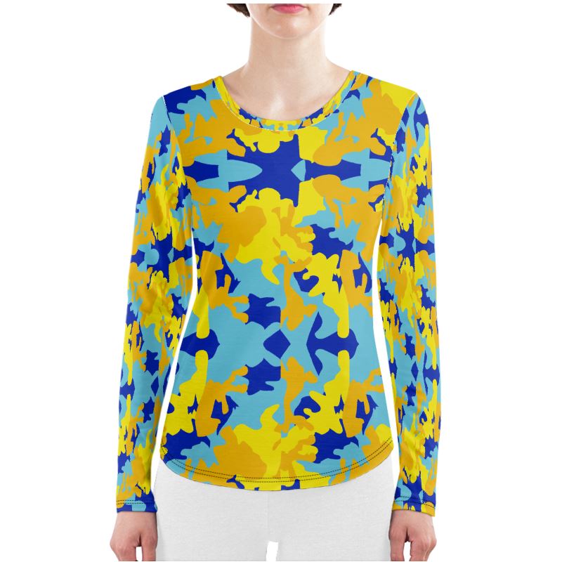 Yellow Blue Neon Camouflage Ladies Night Set by The Photo Access