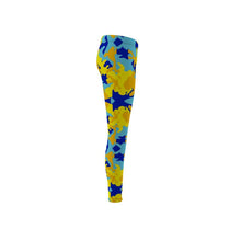Lade das Bild in den Galerie-Viewer, Yellow Blue Neon Camouflage Leggings by The Photo Access
