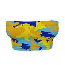 Lade das Bild in den Galerie-Viewer, Yellow Blue Neon Camouflage Bandeau Boob Tube by The Photo Access
