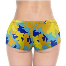 Load image into Gallery viewer, Yellow Blue Neon Camouflage Hot Pants by The Photo Access
