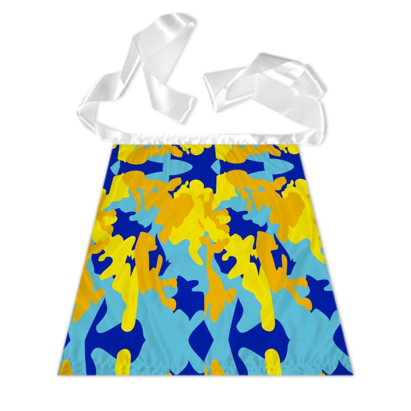 Yellow Blue Neon Camouflage German Apron by The Photo Access