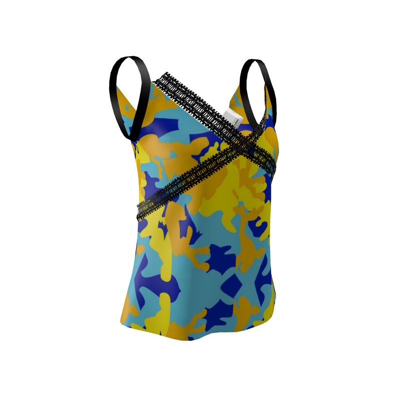 Yellow Blue Neon Camouflage Cami by The Photo Access