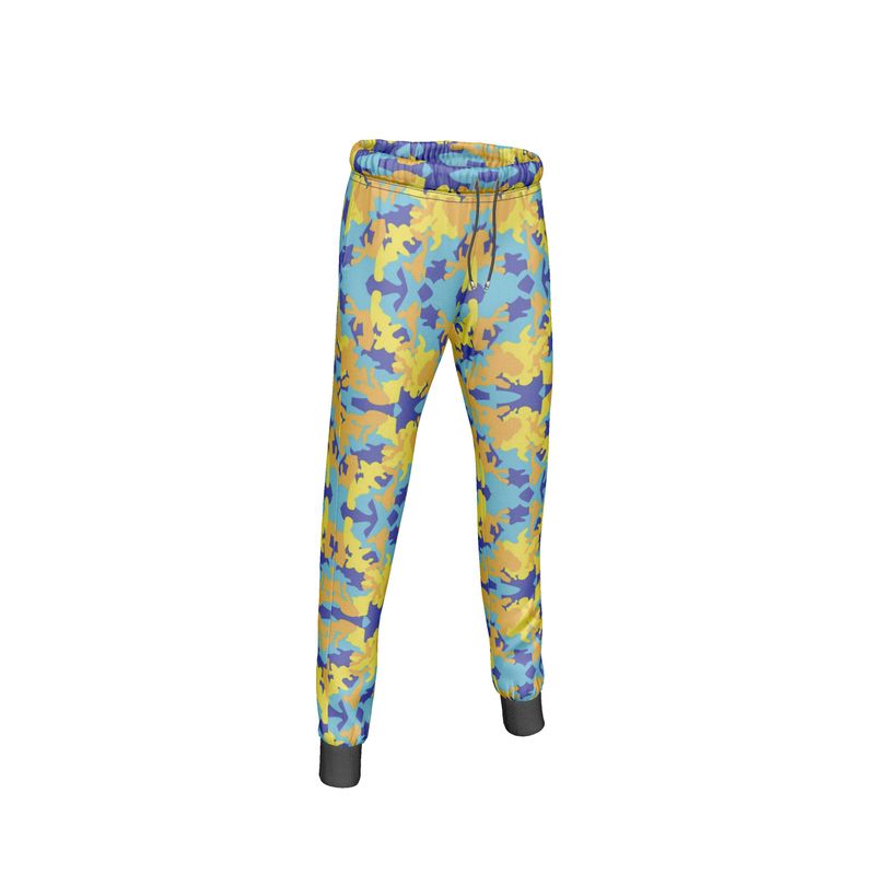 Yellow Blue Neon Camouflage Womens Jogging Bottoms by The Photo Access