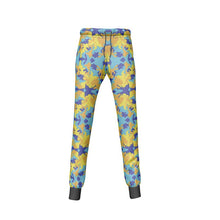 Load image into Gallery viewer, Yellow Blue Neon Camouflage Womens Jogging Bottoms by The Photo Access
