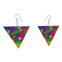 将图片加载到图库查看器，Museum Colour Art Wooden Earrings Geometric Shape by The Photo Access
