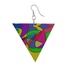 将图片加载到图库查看器，Museum Colour Art Wooden Earrings Geometric Shape by The Photo Access
