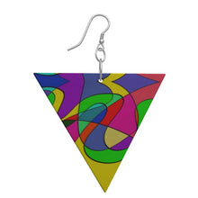 Load image into Gallery viewer, Museum Colour Art Wooden Earrings Geometric Shape by The Photo Access
