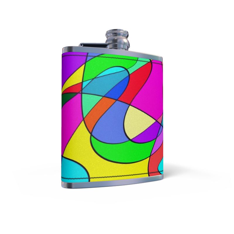Museum Colour Art Leather Wrapped Hip Flask by The Photo Access