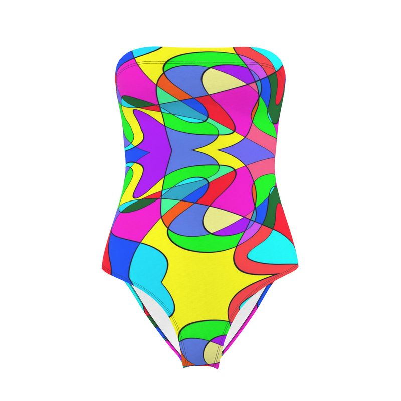 Museum Colour Art Strapless Swimsuit by The Photo Access