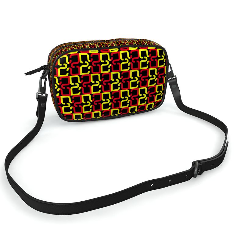 Abstract Red & Yellow Geometric Camera Bag by The Photo Access