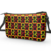 Cargar imagen en el visor de la galería, Abstract Red &amp; Yellow Geometric Pochette Double Zip Bag by The Photo Access

