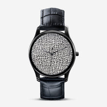 Load image into Gallery viewer, Hand Drawn Labyrinth Classic Fashion Unisex Print Black Quartz Watch Dial by The Photo Access

