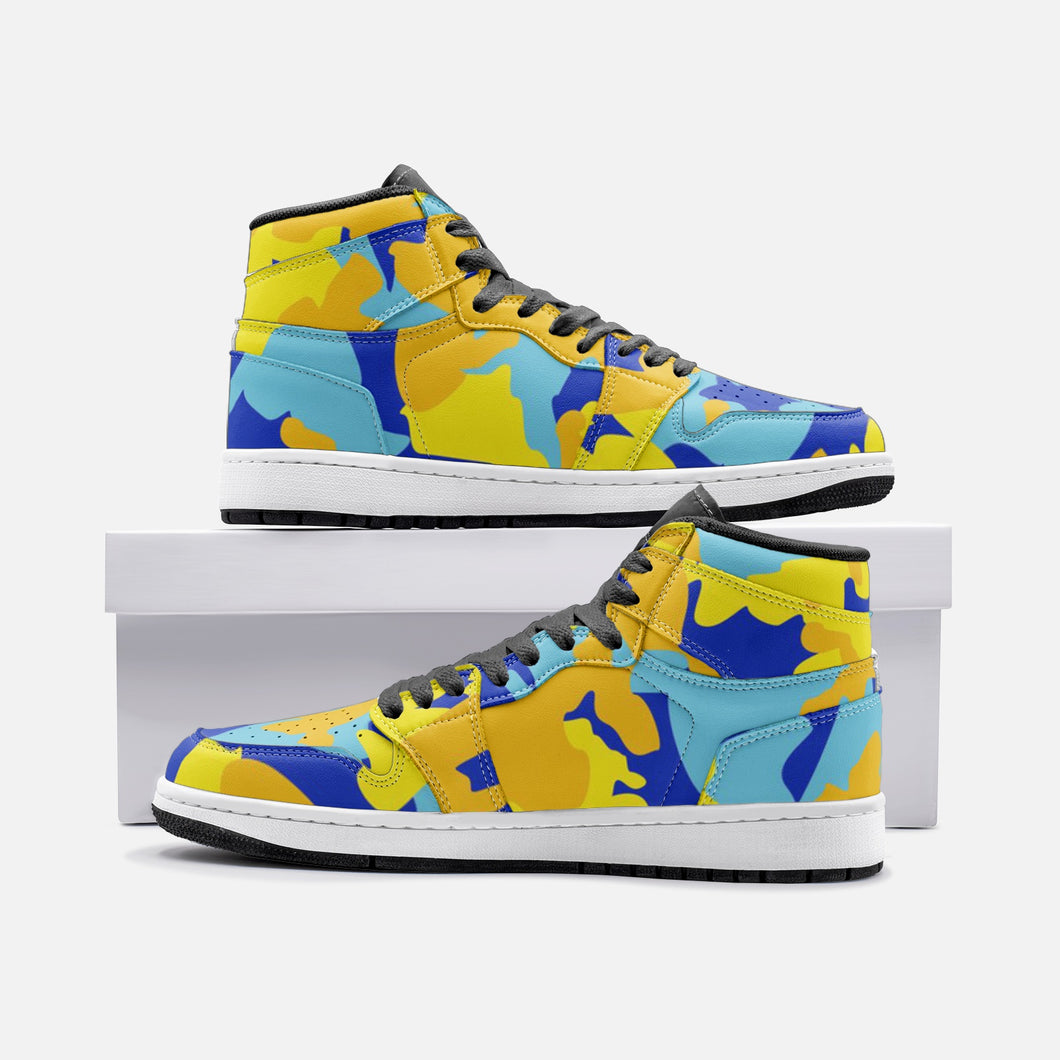 Yellow Blue Neon Camouflage Unisex Sneaker TR by The Photo Access