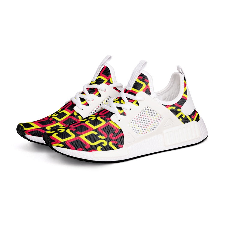 Abstract Red & Yellow Geometric Unisex Lightweight Sneaker by The Photo Access