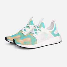 Load image into Gallery viewer, Aqua &amp; Gold Modern Artistic Digital Pattern Unisex Lightweight Sneaker by The Photo Access
