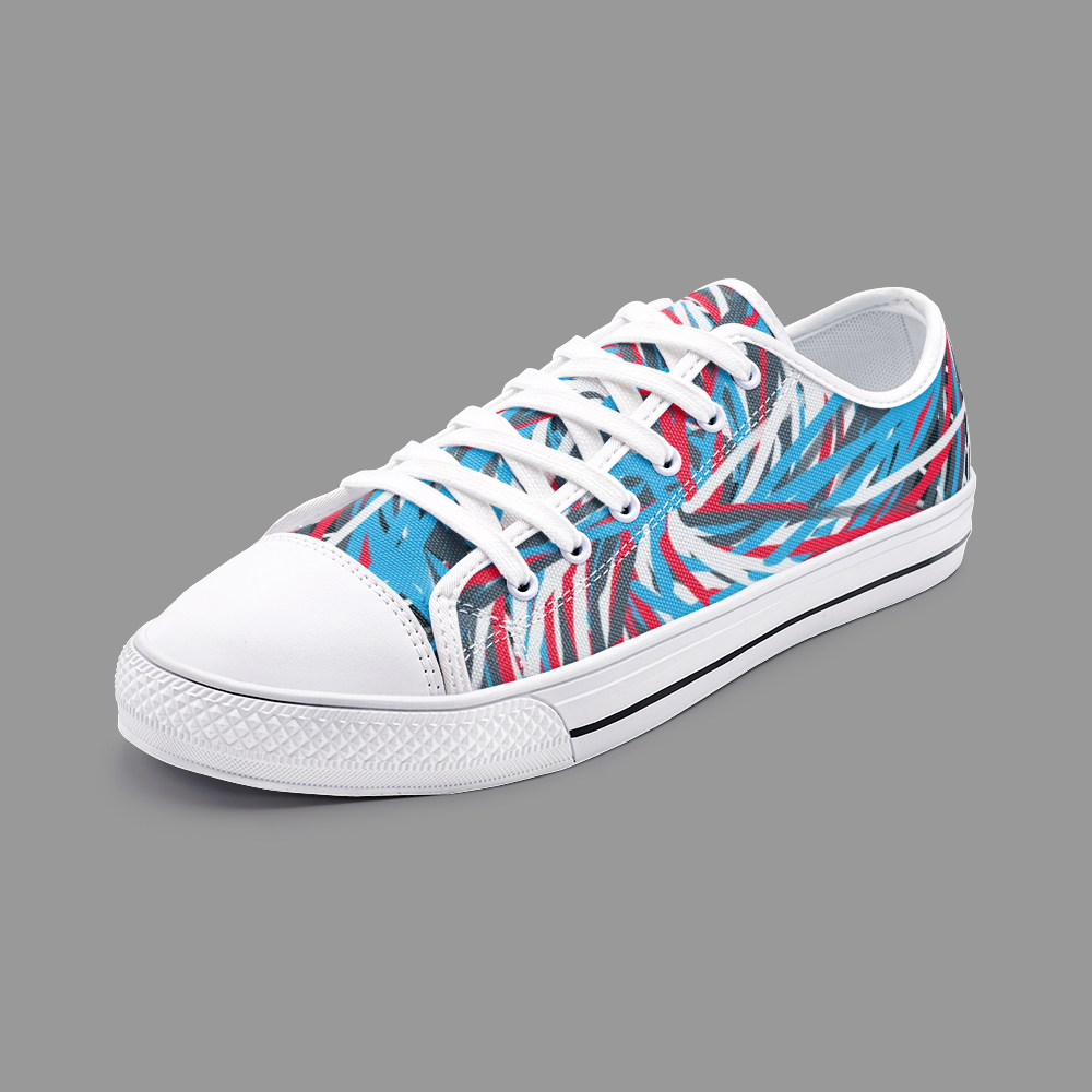 Colorful Thin Lines Art Unisex Low Top Canvas Shoes by The Photo Access