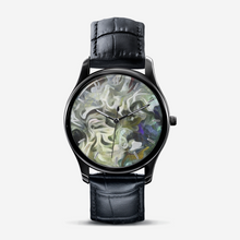 将图片加载到图库查看器，Abstract Fluid Lines of Movement Muted Tones Classic Fashion Unisex Print Black Quartz Watch Dial by The Photo Access
