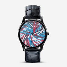 Load image into Gallery viewer, Colorful Thin Lines Art Classic Fashion Unisex Print Black Quartz Watch Dial by The Photo Access
