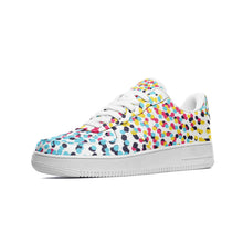 गैलरी व्यूवर में इमेज लोड करें, Colorful Neo Memphis Geometric Pattern Unisex Low Top Leather Sneakers by The Photo Access
