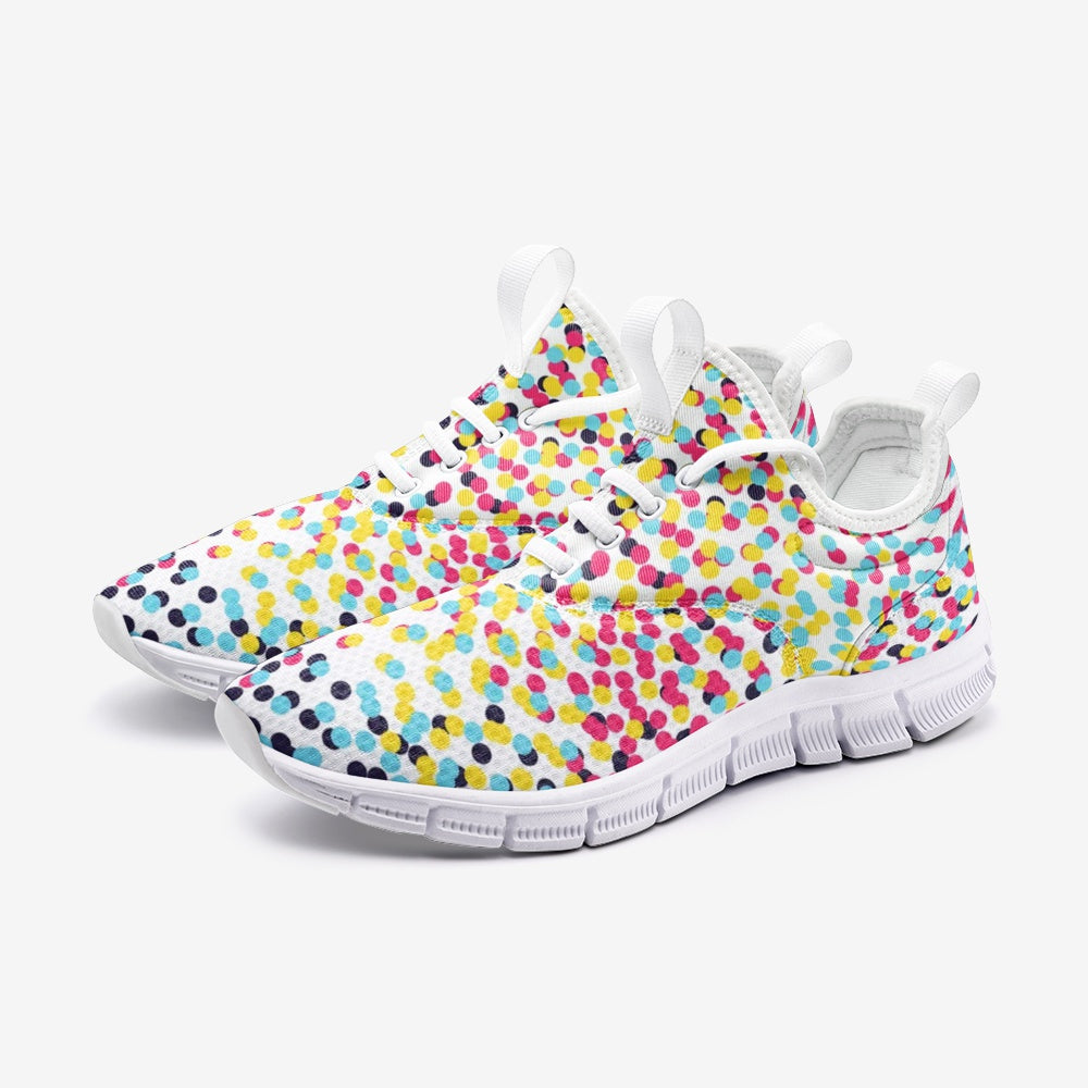 Colorful Neo Memphis Geometric Pattern Unisex Lightweight Sneaker City Runner by The Photo Access