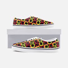 Lade das Bild in den Galerie-Viewer, Abstract Red &amp; Yellow Geometric Unisex Canvas Shoes Fashion Low Cut Loafer Sneakers by The Photo Access
